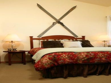 Queen sized bed in master bedroom Queen sized bed in master bedroom